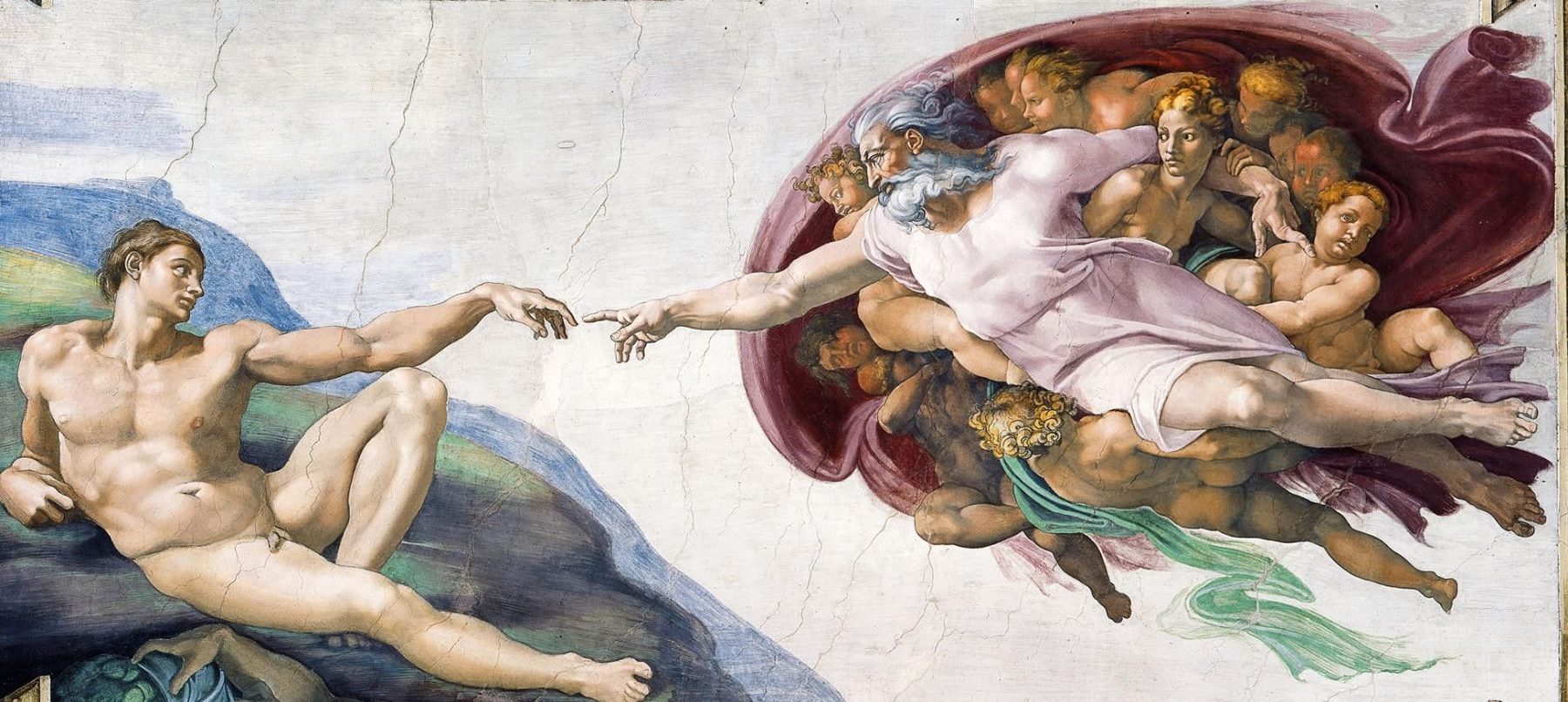 La Création d'Adam, fresque de Michel-Ange
